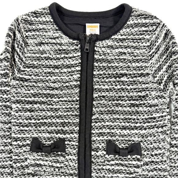GYMBOREE Girls Zip Front Tweed Cardigan Jacket XS 4 Classic Chic Preppy - Picture 5 of 10